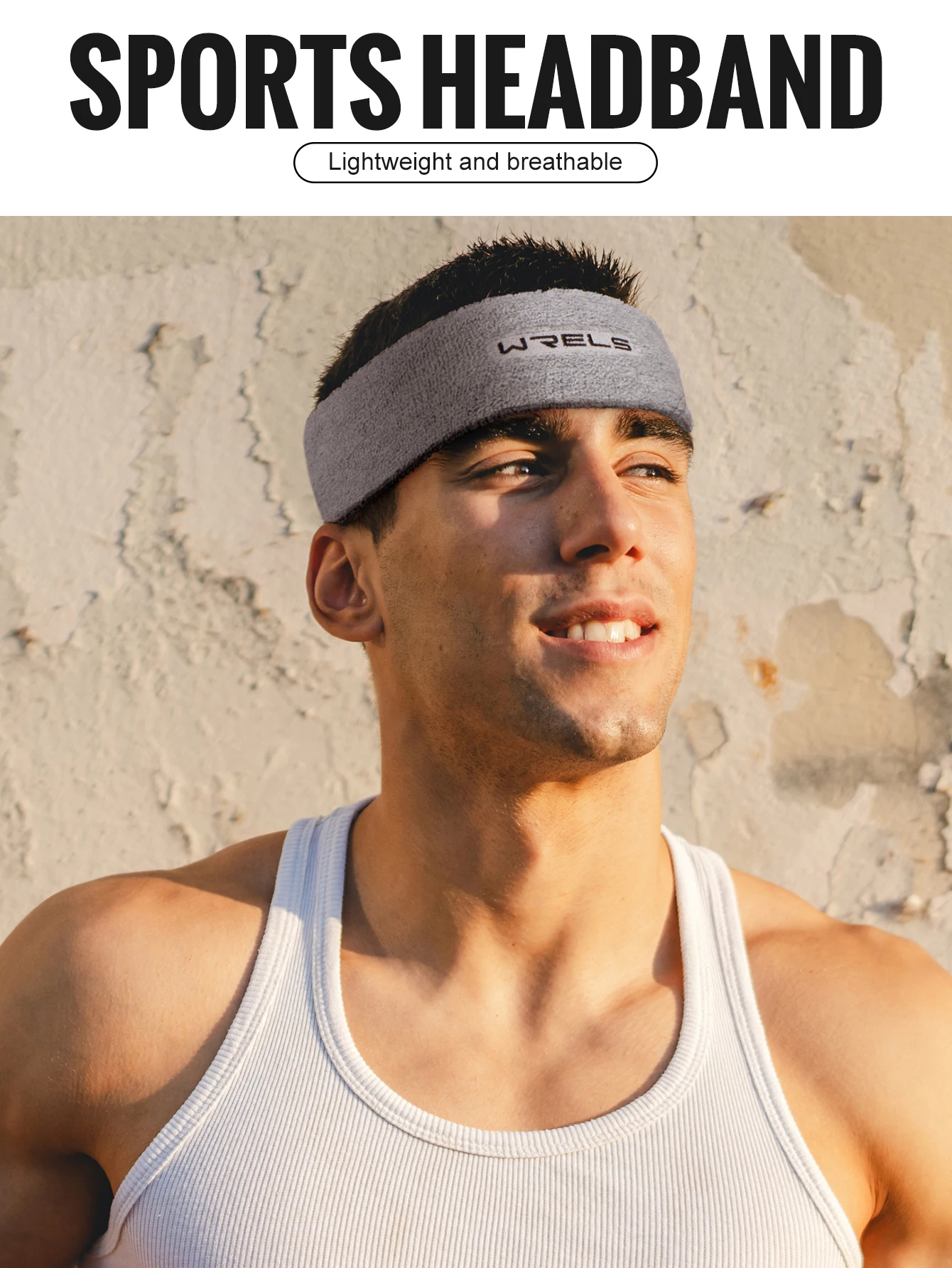 WRELS Pure Color Sports Headband Running Headwear Sweat-Absorbent Headband High Quality Sweatbands Basketball Running Headband