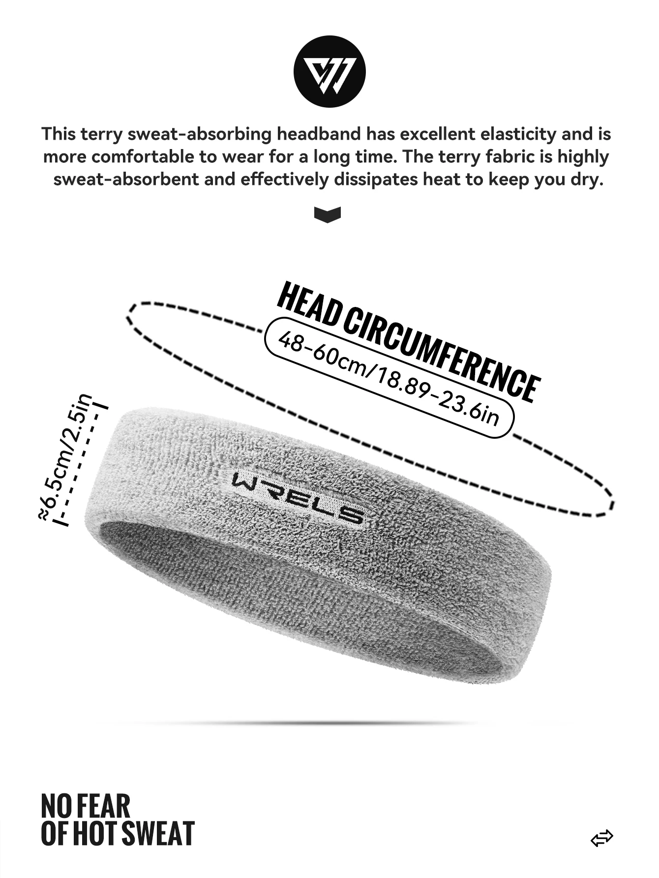 WRELS Pure Color Sports Headband Running Headwear Sweat-Absorbent Headband High Quality Sweatbands Basketball Running Headband