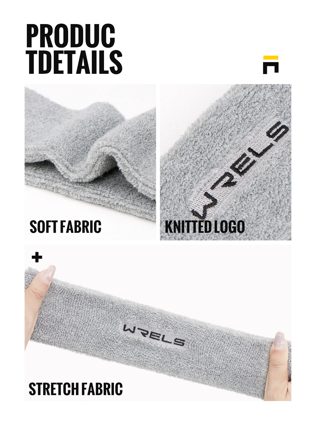 WRELS Pure Color Sports Headband Running Headwear Sweat-Absorbent Headband High Quality Sweatbands Basketball Running Headband