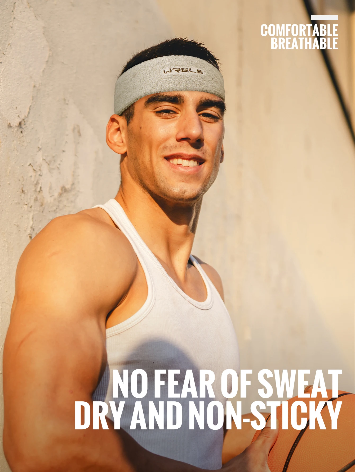 WRELS Pure Color Sports Headband Running Headwear Sweat-Absorbent Headband High Quality Sweatbands Basketball Running Headband