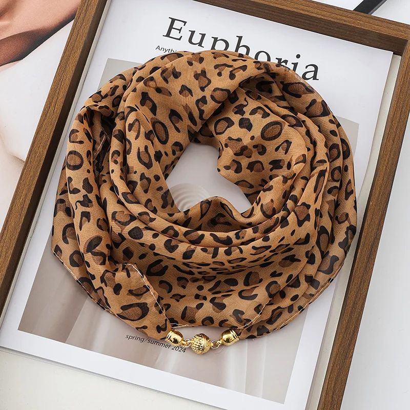 Thin Sun Protection Scarf Women Magnetic Clasp Small Square Shawl Chiffon Elegance Silk Air Conditioner Neck Protection Scarves