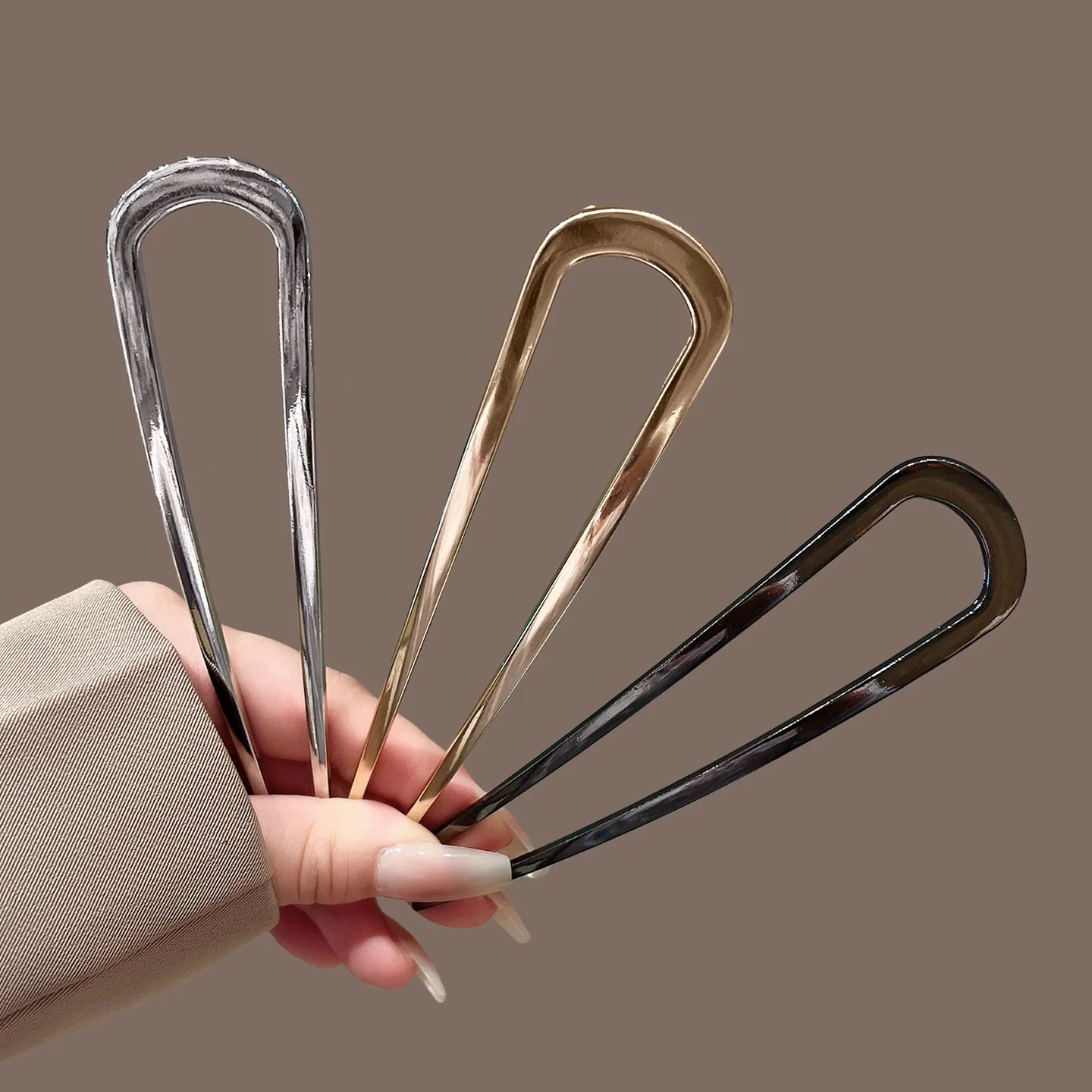 New Simple U Shaped Hair Forks Hairpin Metal Hair Sticks Geometric Hair Clips Fashion Hair Accessories Women Jewelry Headwear
