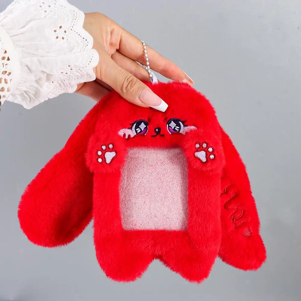 Cartoon Cute Plush Photocard Case Cartoon Bag Keychain Fox Photocard Case Student Card Holder Idol Photos Protective Cover