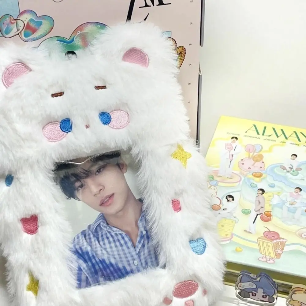 Cartoon Cute Plush Photocard Case Cartoon Bag Keychain Fox Photocard Case Student Card Holder Idol Photos Protective Cover