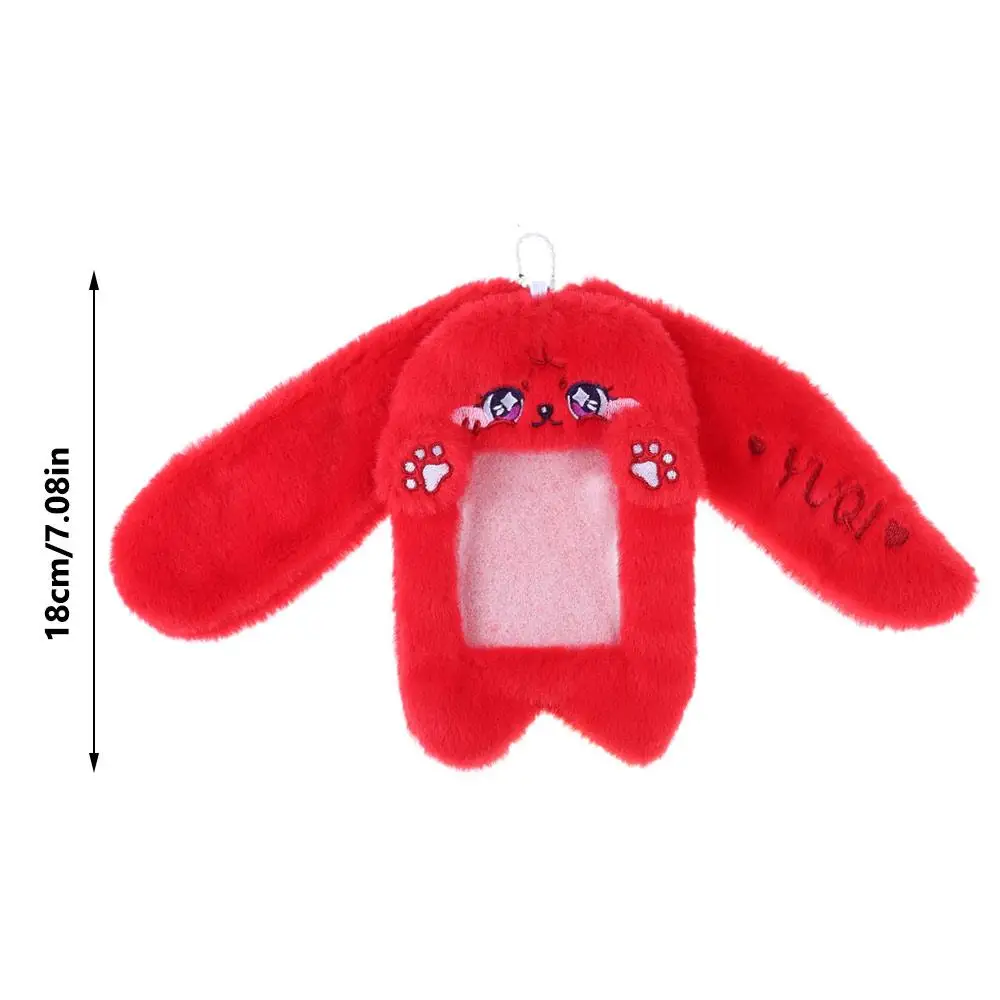 Cartoon Cute Plush Photocard Case Cartoon Bag Keychain Fox Photocard Case Student Card Holder Idol Photos Protective Cover