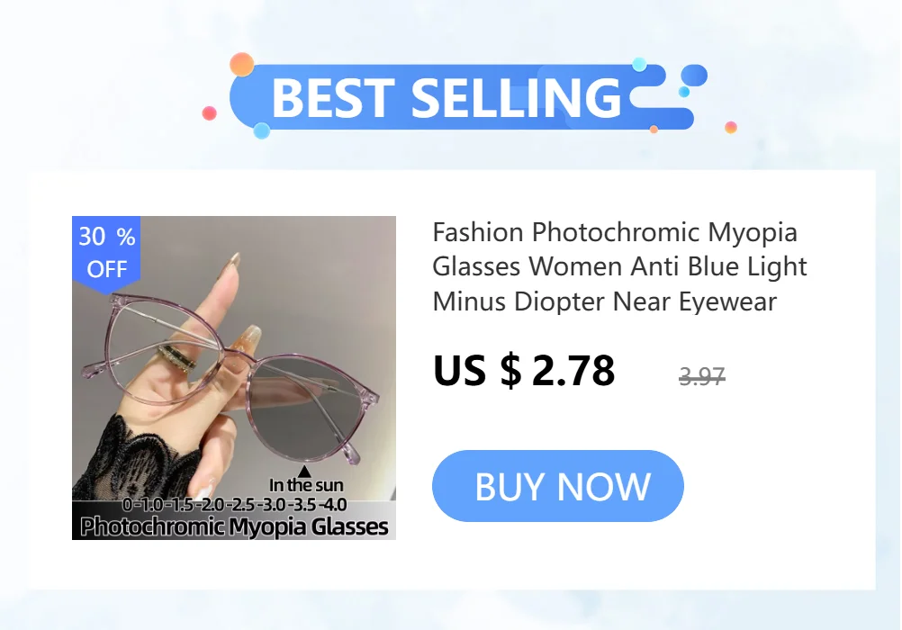 New Fashion Photochromic Myopia Glasses Men Women Color Changing Eyeglasses Anti UV Sunglasses Luxury Short-sighted Eyewear -2.5