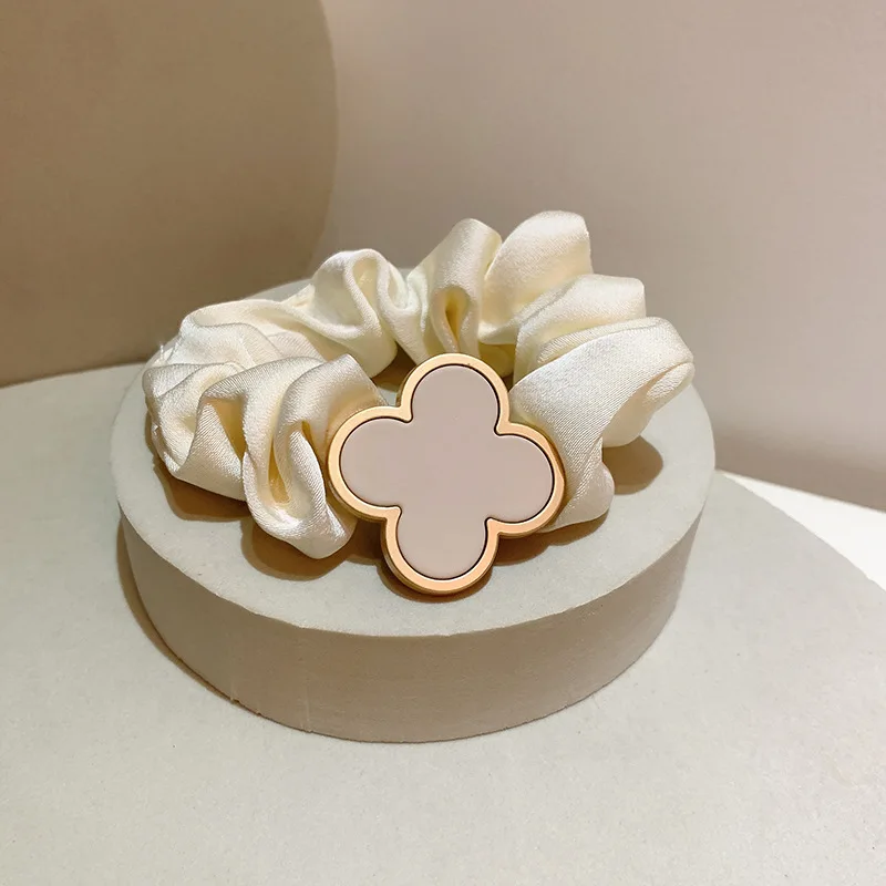 2025 Clearance Warm Color Cute and Sweet French Large Intestine Circle Ponytail Hair Ring Hair Ties Hair Accessories Head Bands