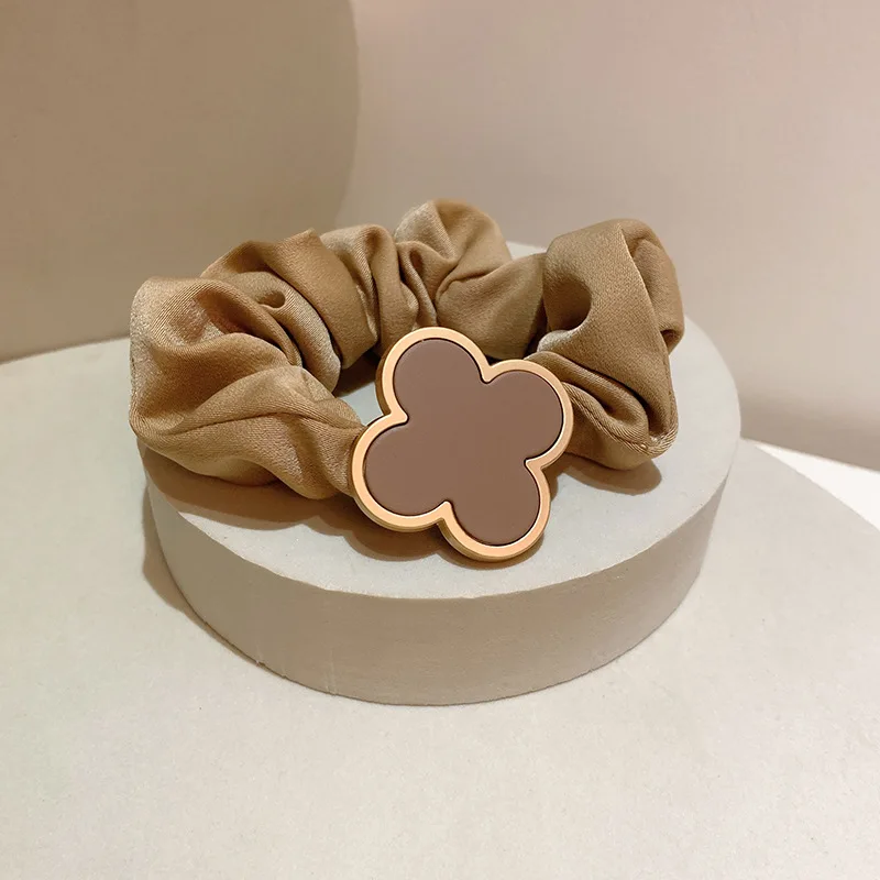 2025 Clearance Warm Color Cute and Sweet French Large Intestine Circle Ponytail Hair Ring Hair Ties Hair Accessories Head Bands
