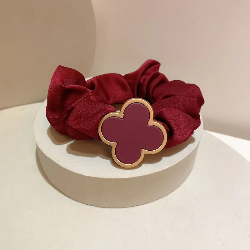 2025 Clearance Warm Color Cute and Sweet French Large Intestine Circle Ponytail Hair Ring Hair Ties Hair Accessories Head Bands
