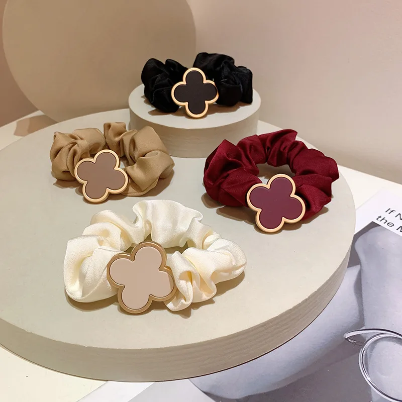 2025 Clearance Warm Color Cute and Sweet French Large Intestine Circle Ponytail Hair Ring Hair Ties Hair Accessories Head Bands