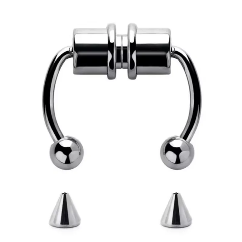 Magnetic Fake Nose Ring, No-Pierce Nose Clip, Stainless Steel Fake Piercing Hoop, Unisex Jewelry Gift
