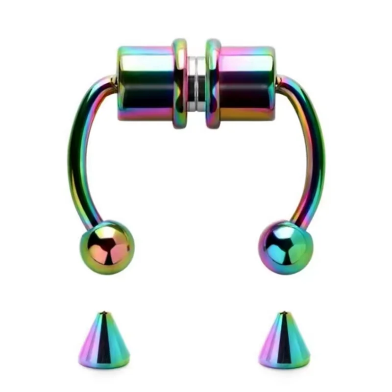 Magnetic Fake Nose Ring, No-Pierce Nose Clip, Stainless Steel Fake Piercing Hoop, Unisex Jewelry Gift