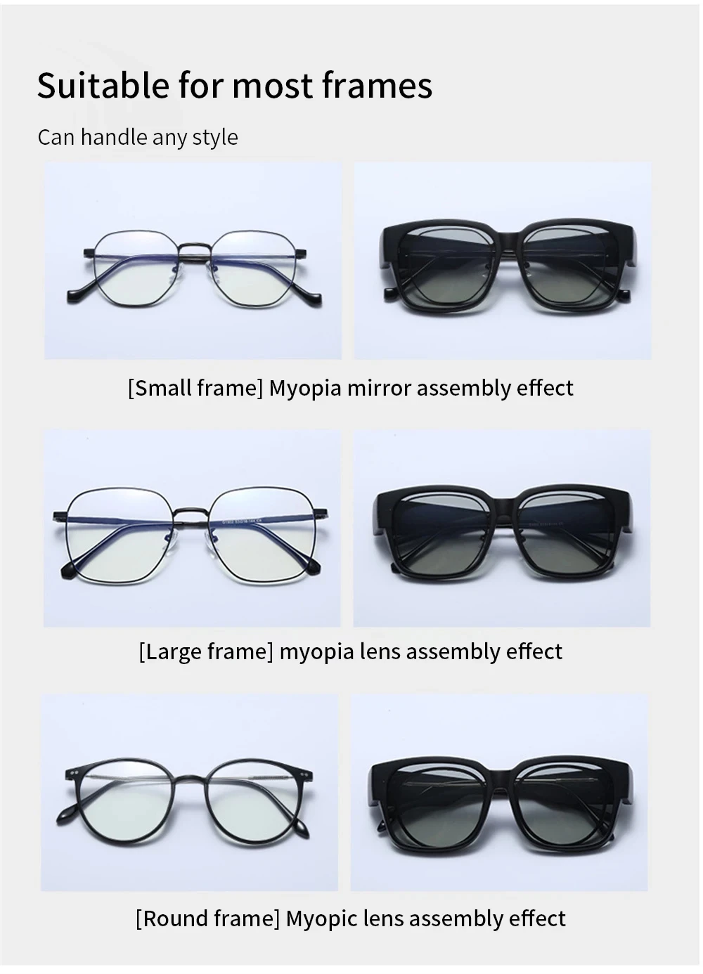 New Fashion Polarized Sunglasses Cover Over Myopia Prescription Glasses Portable Men Women Vintage Fishing Driving Eyewear