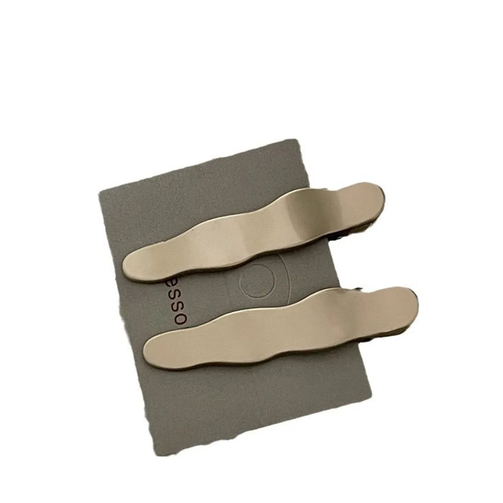 2pcs Silver Color Metal Silver Wave Line Hairclip With Geometric Hollow Alloy Duckbill Clips Side Bangs Female Ladies Hairpins