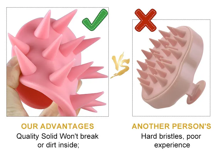 WANMEI Silicone Shampoo Head Scalp Massage Brush Silicone Body Brush Hair Washing Comb Bath Shower Brush Salon Hairdressing Tool