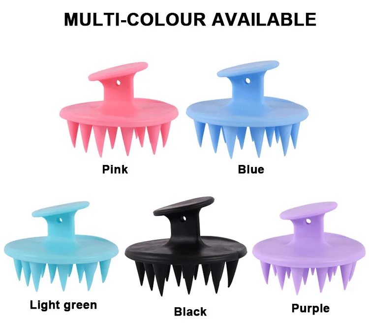 WANMEI Silicone Shampoo Head Scalp Massage Brush Silicone Body Brush Hair Washing Comb Bath Shower Brush Salon Hairdressing Tool