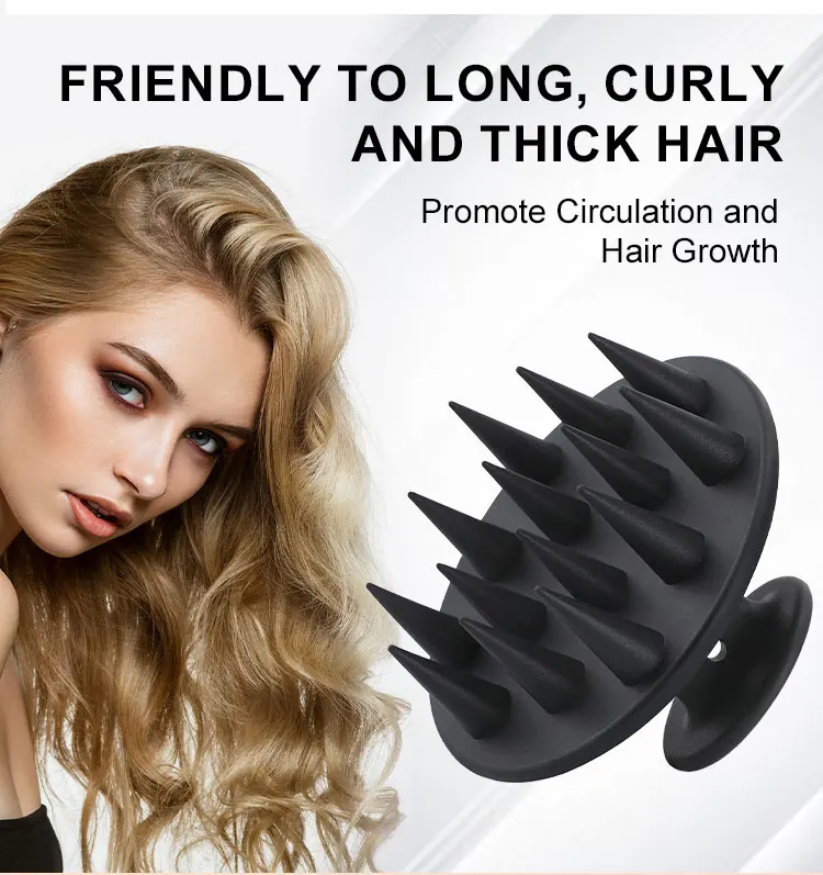 WANMEI Silicone Shampoo Head Scalp Massage Brush Silicone Body Brush Hair Washing Comb Bath Shower Brush Salon Hairdressing Tool