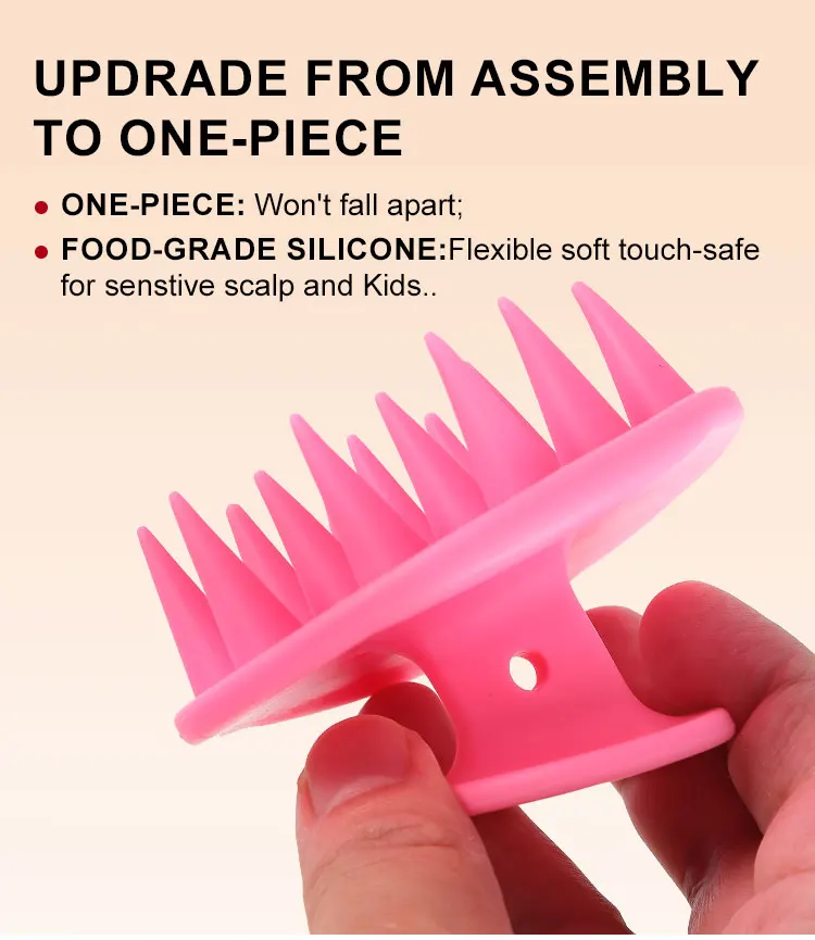 WANMEI Silicone Shampoo Head Scalp Massage Brush Silicone Body Brush Hair Washing Comb Bath Shower Brush Salon Hairdressing Tool