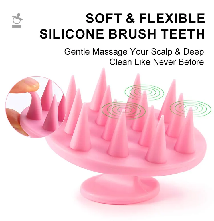 WANMEI Silicone Shampoo Head Scalp Massage Brush Silicone Body Brush Hair Washing Comb Bath Shower Brush Salon Hairdressing Tool