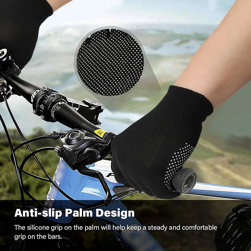 Touchscreen Nylon Gloves for Men Women Non-slip Breathable Half Finger Gloves for Summer Outdoor Riding Sport Fitness Sunscreen