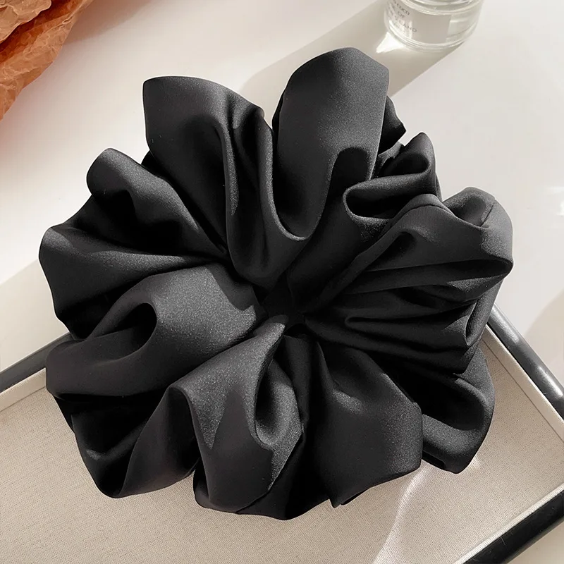 1pcs Extra Large Faux Silk Fluffy, High Elasticity, Soft & Silky, Luxury Casual Comfortable Fashion Scrunchie For Women