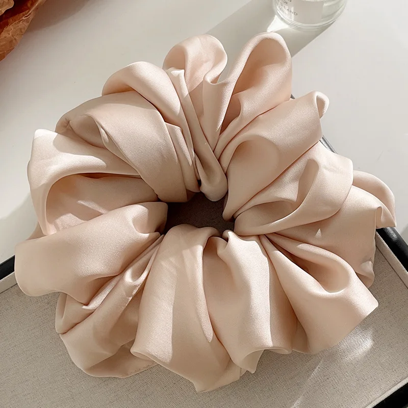 1pcs Extra Large Faux Silk Fluffy, High Elasticity, Soft & Silky, Luxury Casual Comfortable Fashion Scrunchie For Women