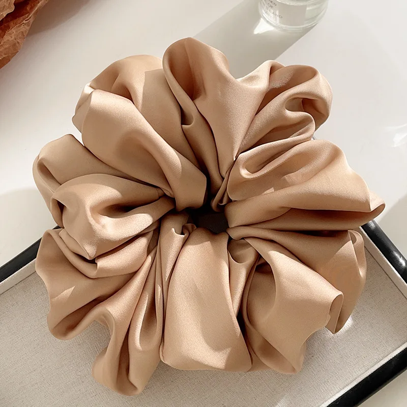 1pcs Extra Large Faux Silk Fluffy, High Elasticity, Soft & Silky, Luxury Casual Comfortable Fashion Scrunchie For Women