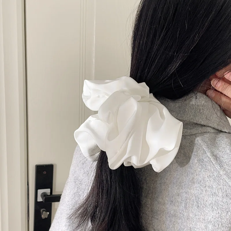 1pcs Extra Large Faux Silk Fluffy, High Elasticity, Soft & Silky, Luxury Casual Comfortable Fashion Scrunchie For Women