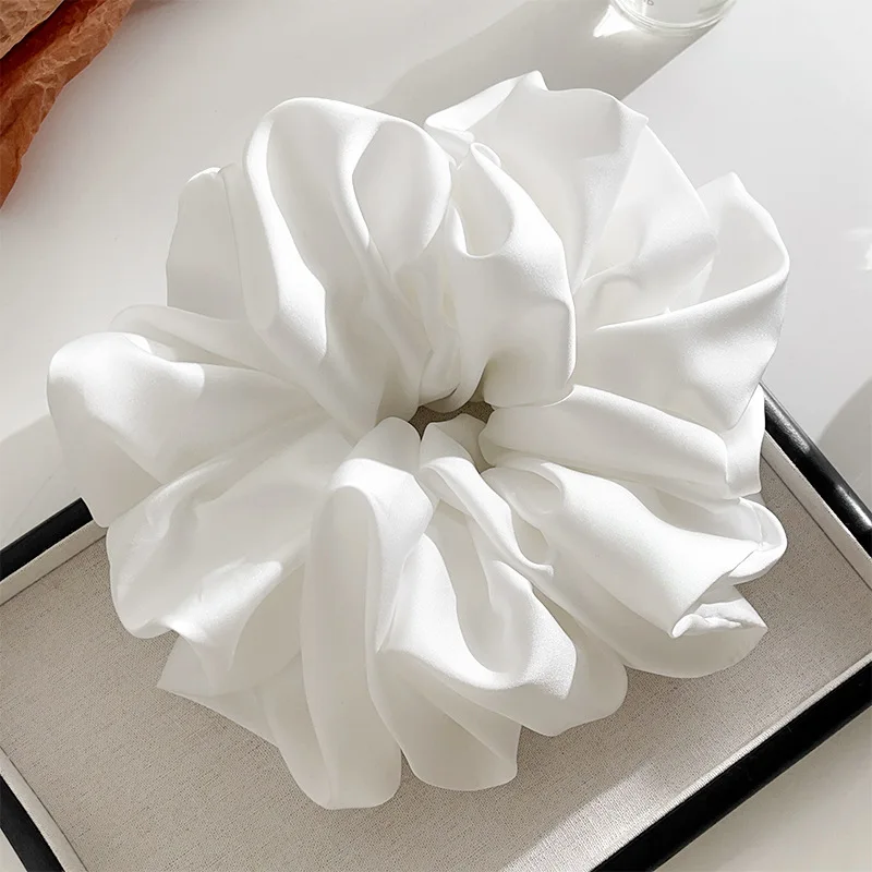 1pcs Extra Large Faux Silk Fluffy, High Elasticity, Soft & Silky, Luxury Casual Comfortable Fashion Scrunchie For Women
