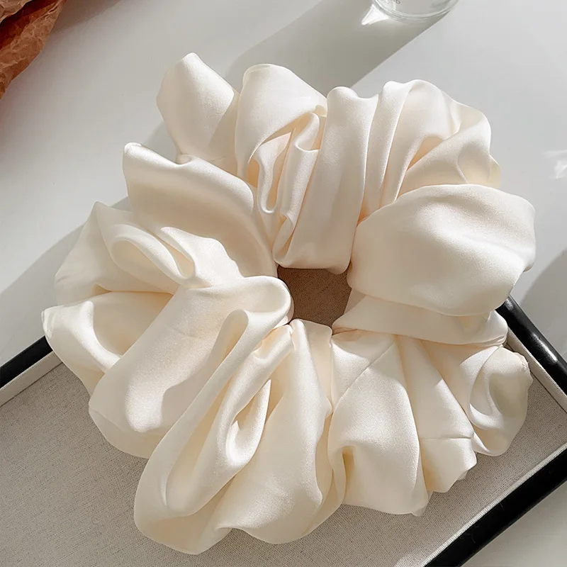 1pcs Extra Large Faux Silk Fluffy, High Elasticity, Soft & Silky, Luxury Casual Comfortable Fashion Scrunchie For Women