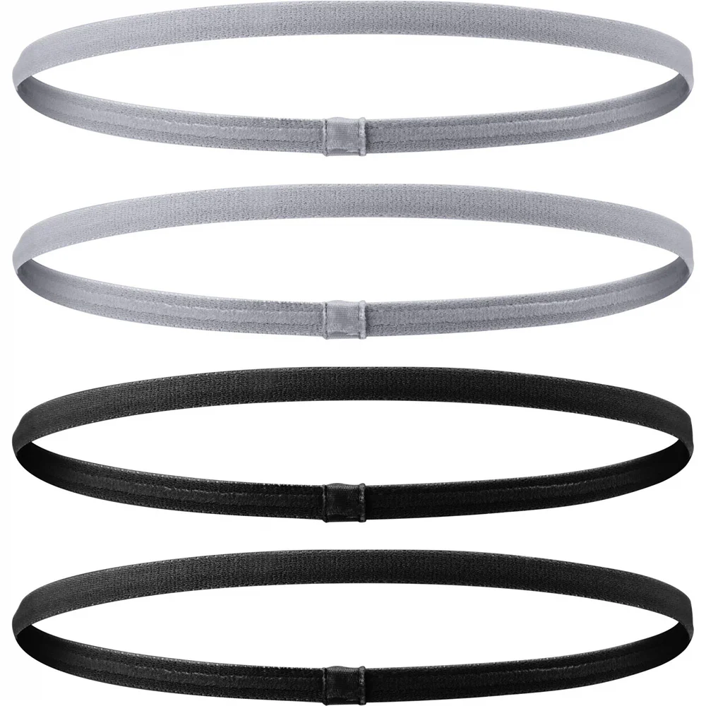4PCS Unisex Sports Thin Headband Non-Slip Elastic Women Men Yoga Hair Bands Sweatband Football Running Biking Sports Hairband