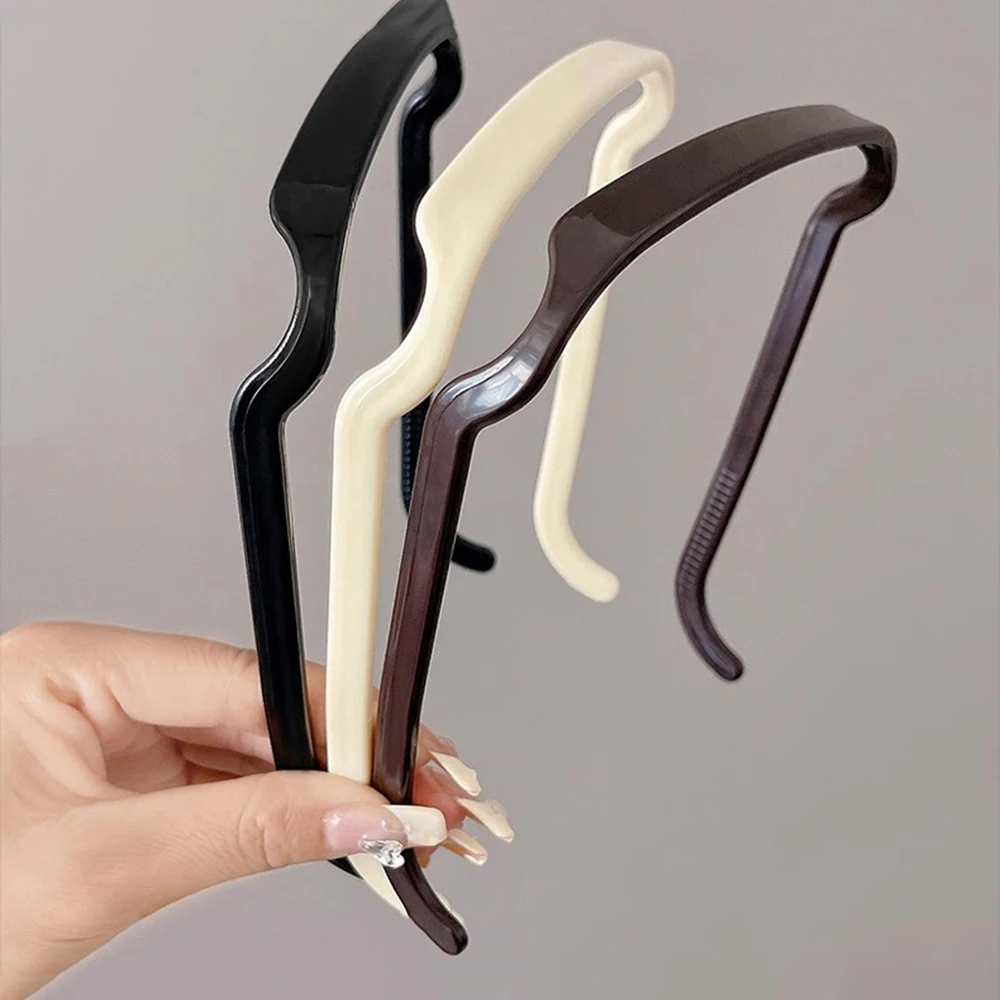 1/3pcs Women Square Glasses Headband Coloful Invisible Fixed Hair Clips Wave Curly Hair Ties Temples Headband Accessories