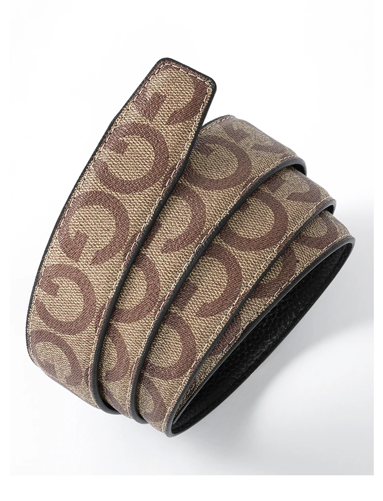 Men's Belt Without Buckle 3.5cm/1.37inch Width Brand High End Belts Black Soft PU Leather Men Belts Body No Buckle Strap