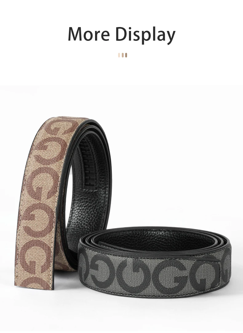 Men's Belt Without Buckle 3.5cm/1.37inch Width Brand High End Belts Black Soft PU Leather Men Belts Body No Buckle Strap