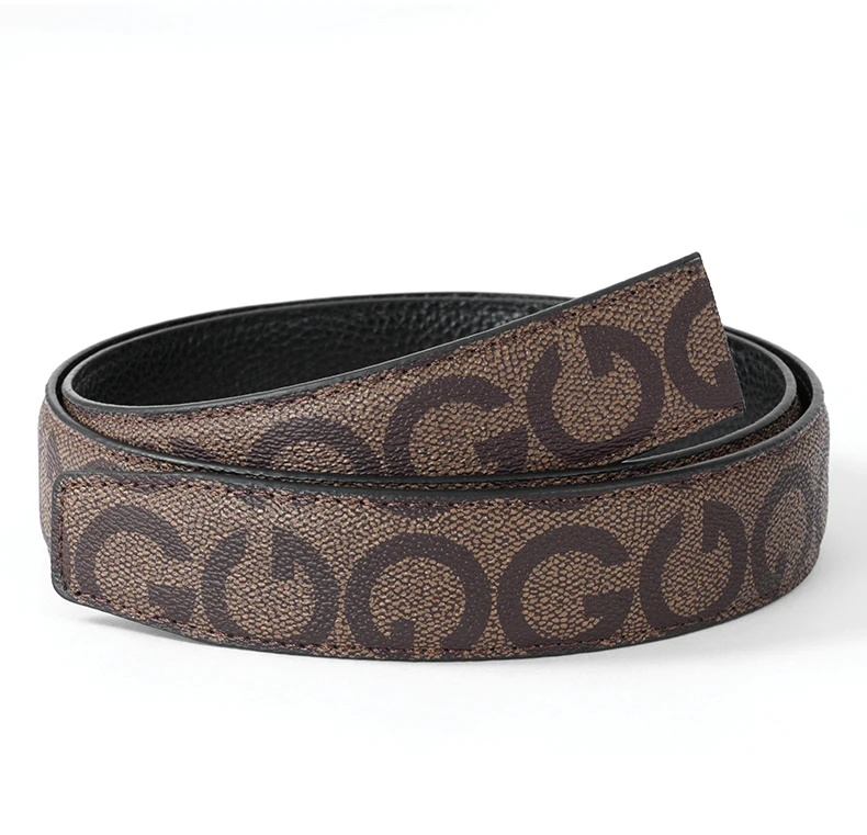 Men's Belt Without Buckle 3.5cm/1.37inch Width Brand High End Belts Black Soft PU Leather Men Belts Body No Buckle Strap
