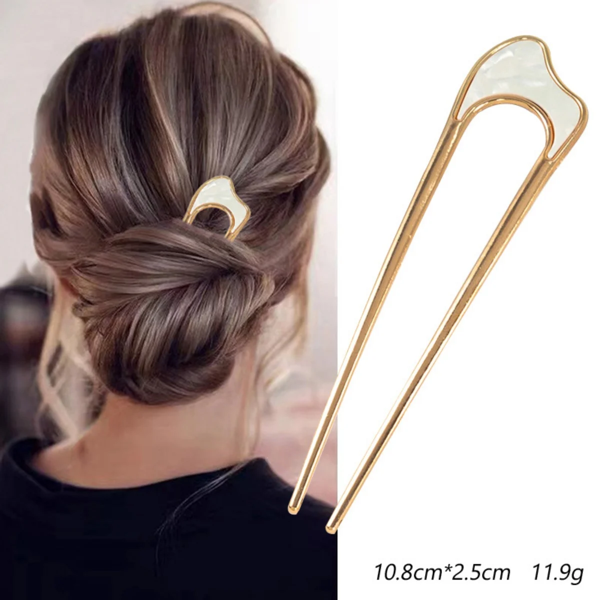 Shell Hairpin Metal U Shaped Hair Pins Hair Fork U French Hair Pin Simple And Fashionable Hair Accessories For Women