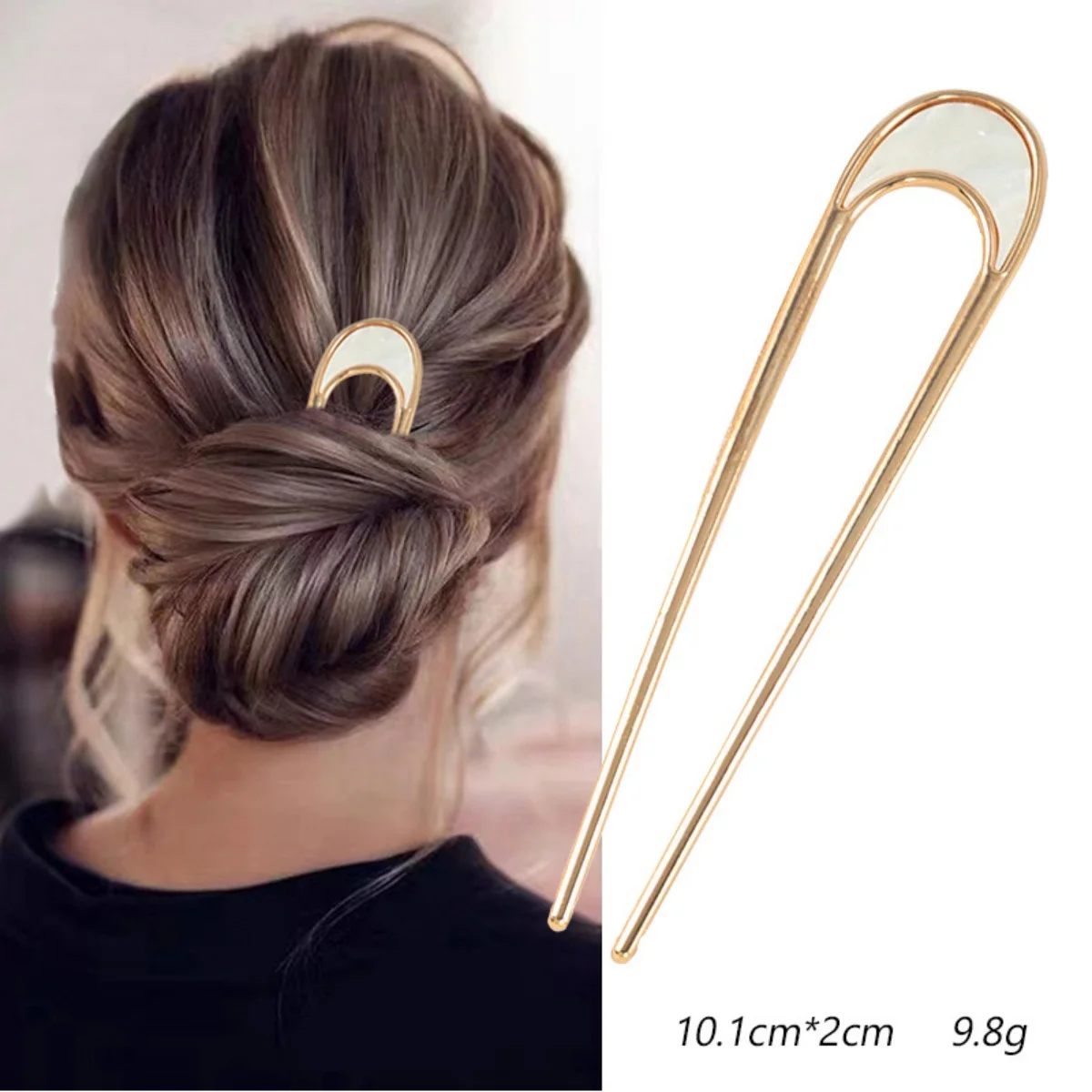 Shell Hairpin Metal U Shaped Hair Pins Hair Fork U French Hair Pin Simple And Fashionable Hair Accessories For Women