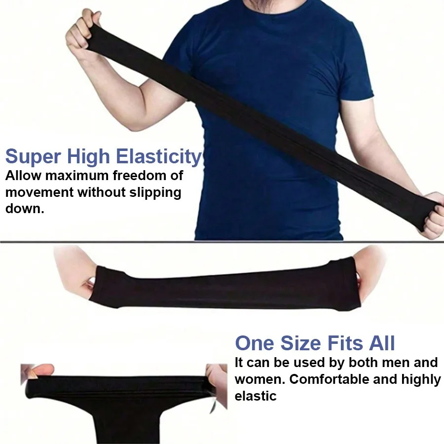 3Pairs Summer Sun Protection Ice Sleeve Men Women Fashion Breathable Elastic Ice Silk Arm Gloves for Outdoor Cycling, Driving