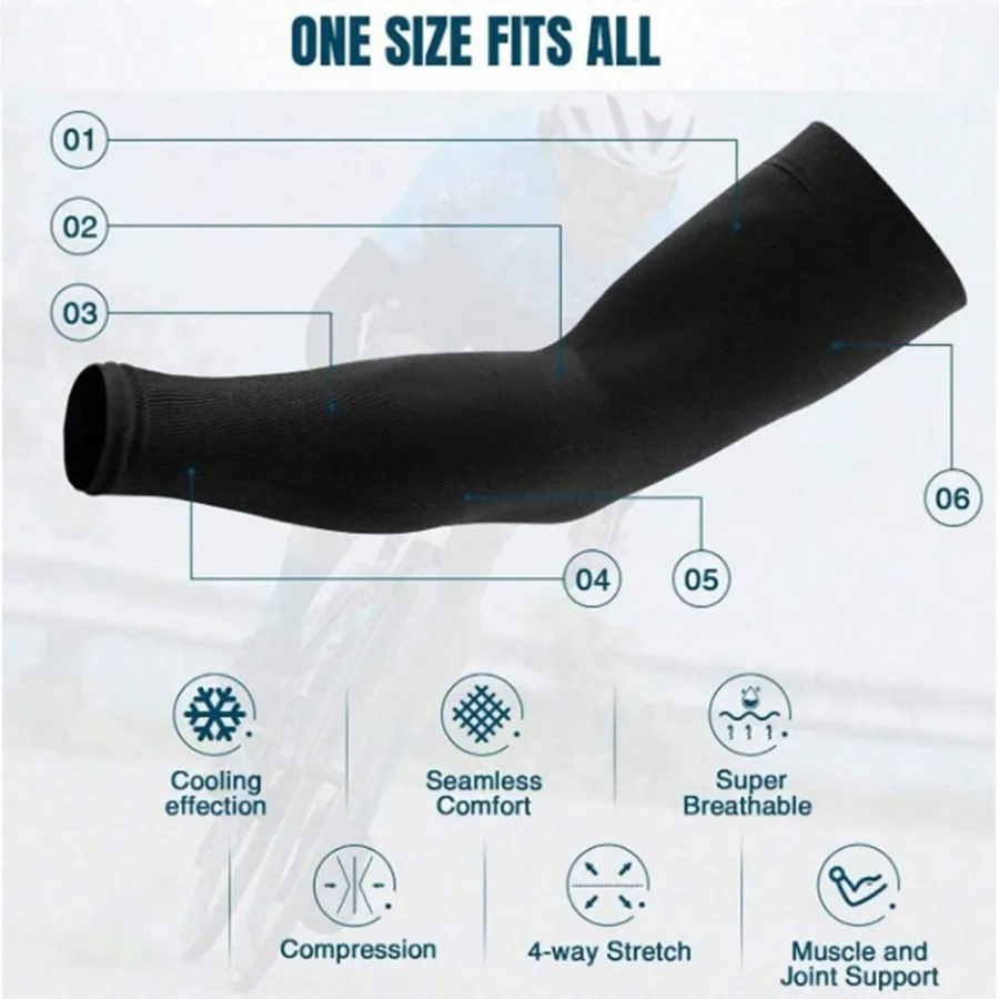 3Pairs Summer Sun Protection Ice Sleeve Men Women Fashion Breathable Elastic Ice Silk Arm Gloves for Outdoor Cycling, Driving