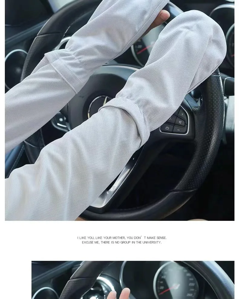 Large Size Ice Sleeve Gloves Women's Summer Driving Sun Protection Arm Sleeves Loose Breathable Arm Guard UV Outdoor Oversleeves