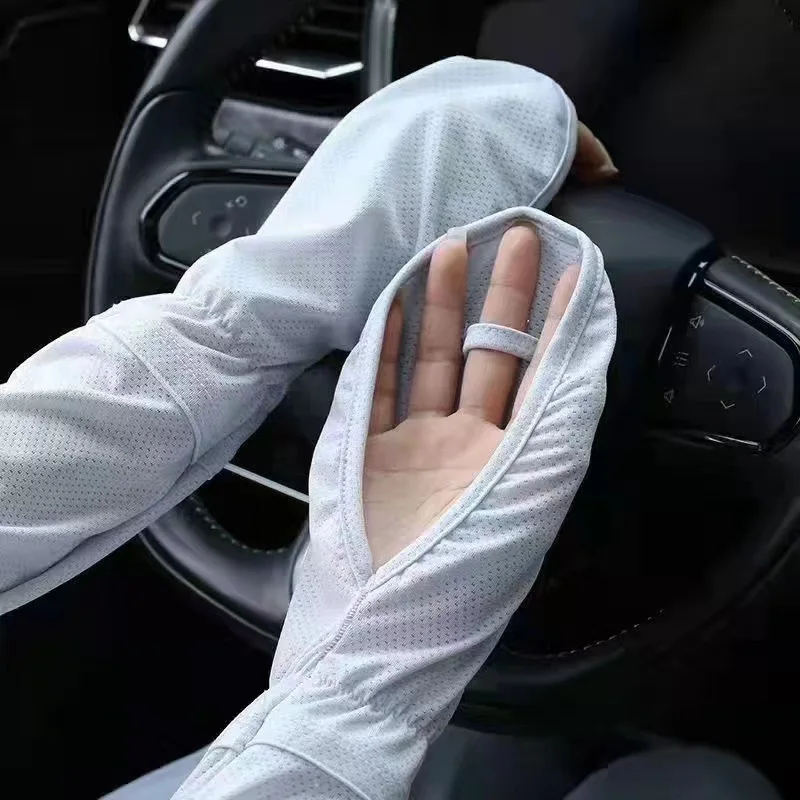 Large Size Ice Sleeve Gloves Women's Summer Driving Sun Protection Arm Sleeves Loose Breathable Arm Guard UV Outdoor Oversleeves