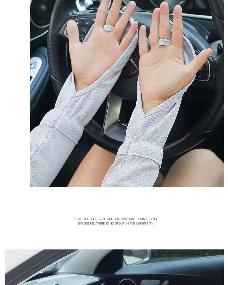 Large Size Ice Sleeve Gloves Women's Summer Driving Sun Protection Arm Sleeves Loose Breathable Arm Guard UV Outdoor Oversleeves