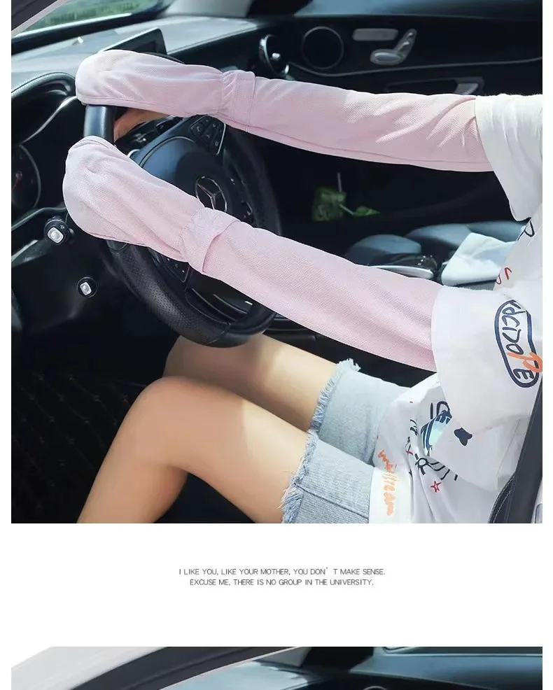 Large Size Ice Sleeve Gloves Women's Summer Driving Sun Protection Arm Sleeves Loose Breathable Arm Guard UV Outdoor Oversleeves