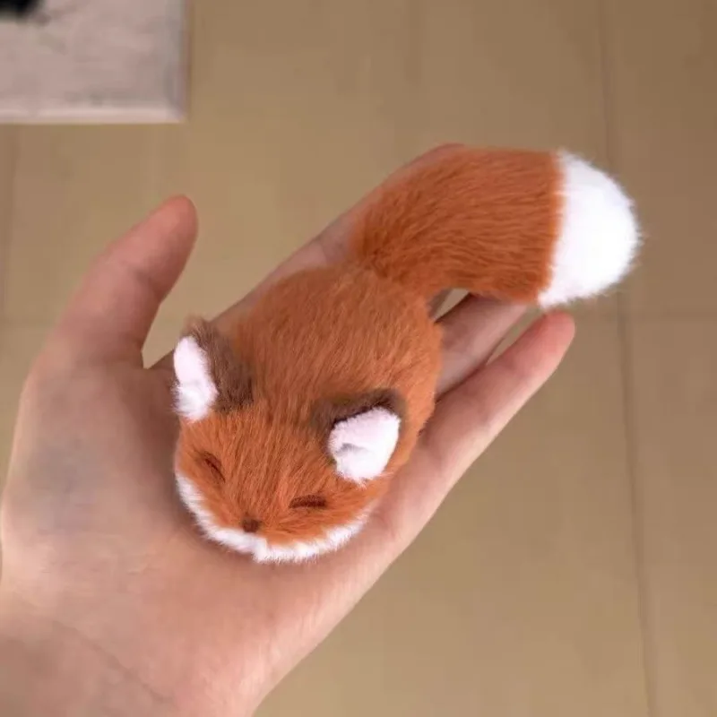 Kawaii Fluffy Plush Fox Hair Barrettes Cute 3D Fox Tail Bangs Clips Women Cartoon Animal Side Hair Accessories