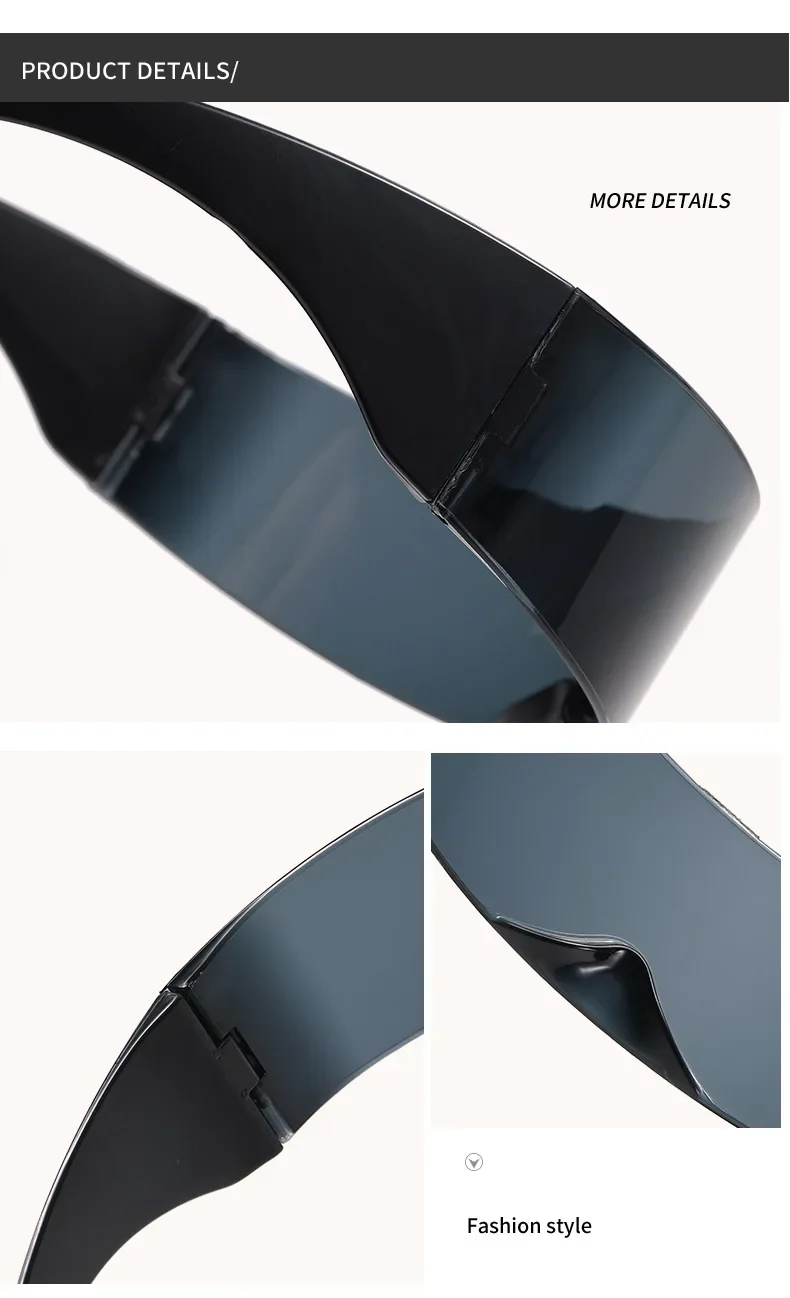 Men And Women Cyberpunk Goggles Futuristic Party Glasses One Piece Wrap Around Mirror Sunglasses Casual Daily Eyewear