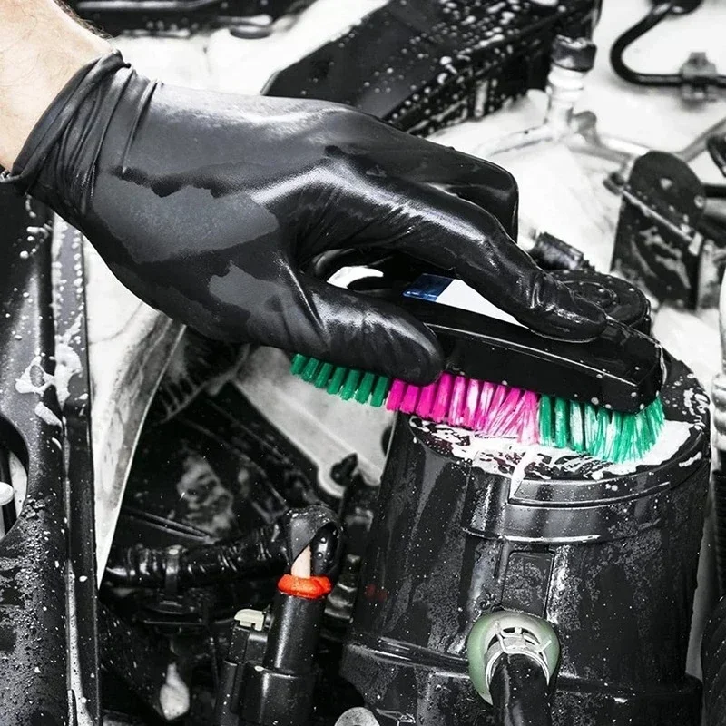 Disposable Black Gloves Unisex Latex Free Nitrile PVC Thick Splayed Fingers Housework Cleaning Car Pet Care Cooking Tools Women