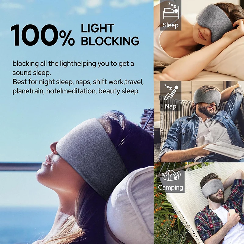 100% Cotton Sleep Mask Soft Breathable Sleeping Eye Cover Adjustable Eyeshade Blinder Blindfold Eye Patch Best Night Companion