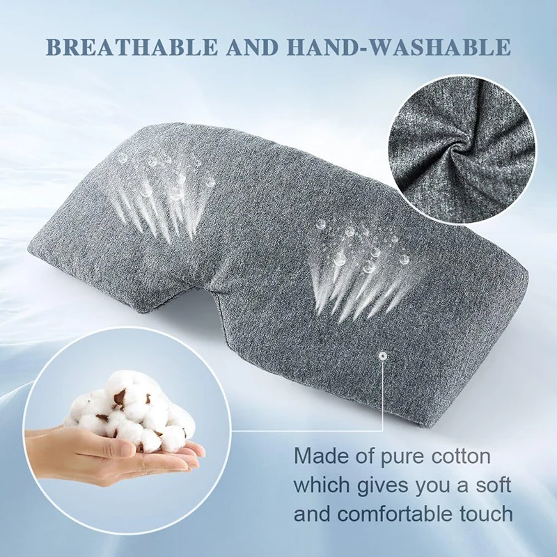 100% Cotton Sleep Mask Soft Breathable Sleeping Eye Cover Adjustable Eyeshade Blinder Blindfold Eye Patch Best Night Companion