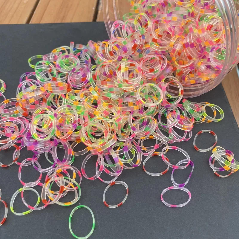800pcs/set Thick Silicone Hair Rubber Bands For baby Girls transparent hair tie kids small black hair rope child hairbands