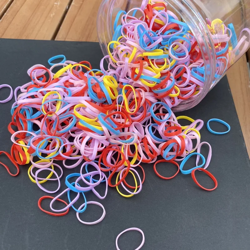 800pcs/set Thick Silicone Hair Rubber Bands For baby Girls transparent hair tie kids small black hair rope child hairbands